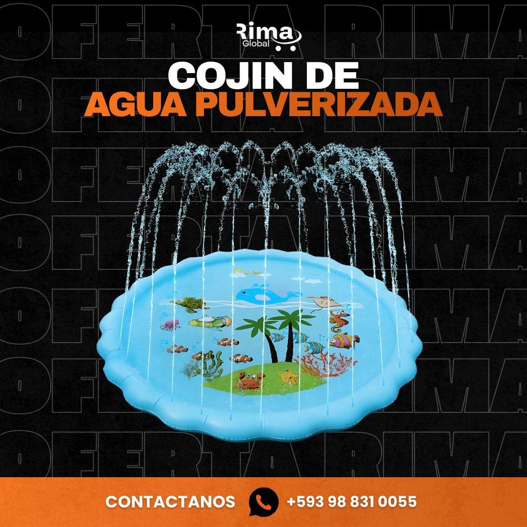 COJIN DE AGUA PULVERIZADA 170x170cm azul